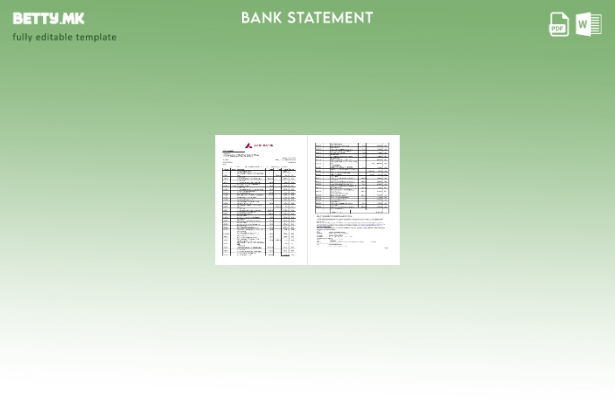 Модерен стил, шаблон ексел за банкарски извод страници на оската на Индија